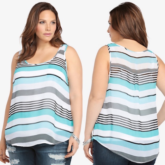 torrid Tops - Torrid | Striped Chiffon Tank Top